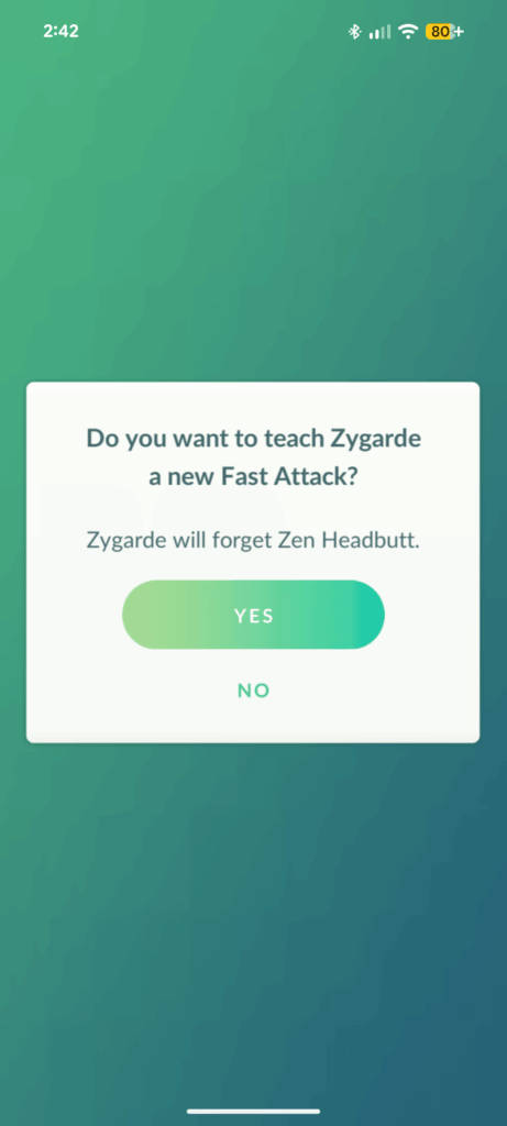 Can't get Dragon Tail on my Zygarde!