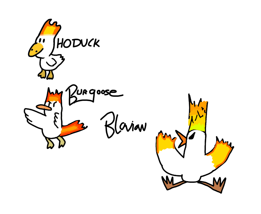 hoduck, burgoose and blavian (fire flying for all)