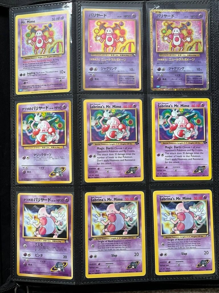 Complete Master Set Mr. Mime, Mime jr, Galarian Mr. Mime, Galarian Mr. Rime (English and Japanese)