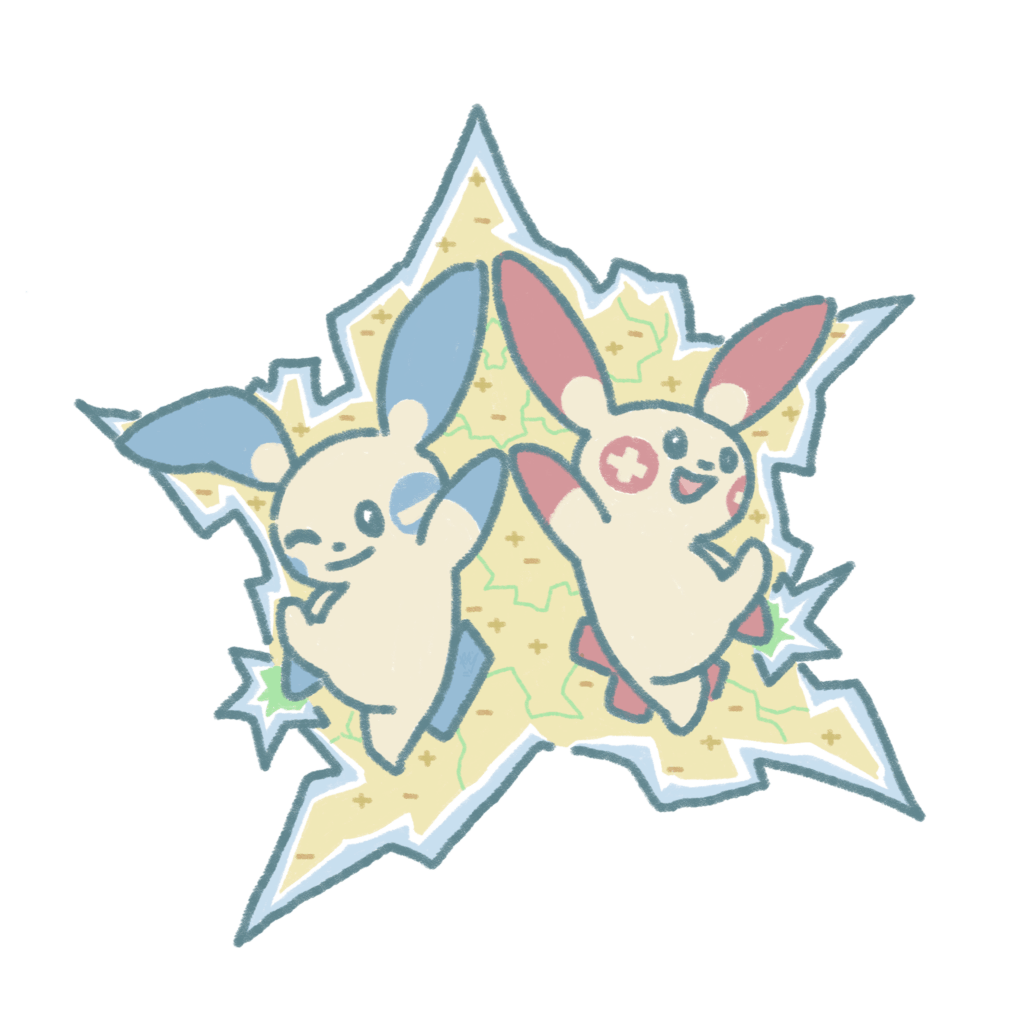 [OC] I drew Plusle and Minun ☆