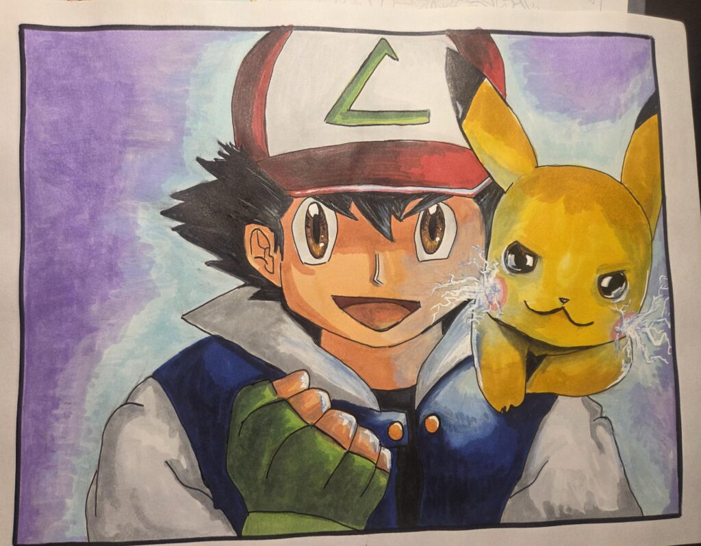 [OC] Just finished this for an upcoming Pokémon show. Hoping to get it signed by Veronica Taylor.