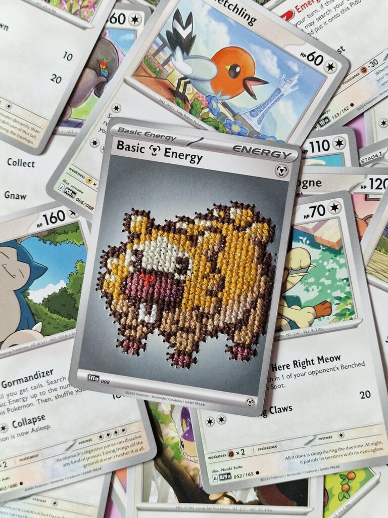 Shiny Bidoof Cross Stitch Card