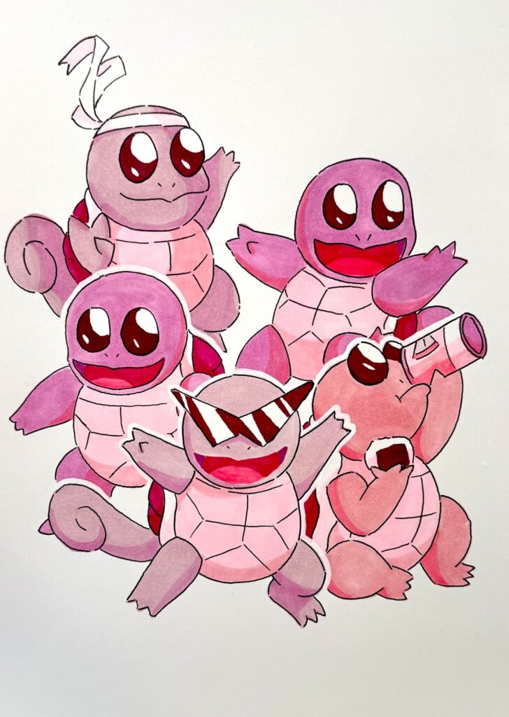 [OC] Squirtle Squad in Shades of Pink