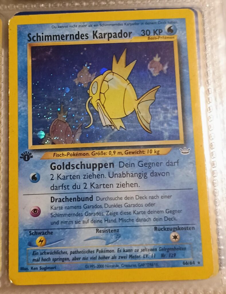 Shiny Magikarp card I have that's in another language for some reason