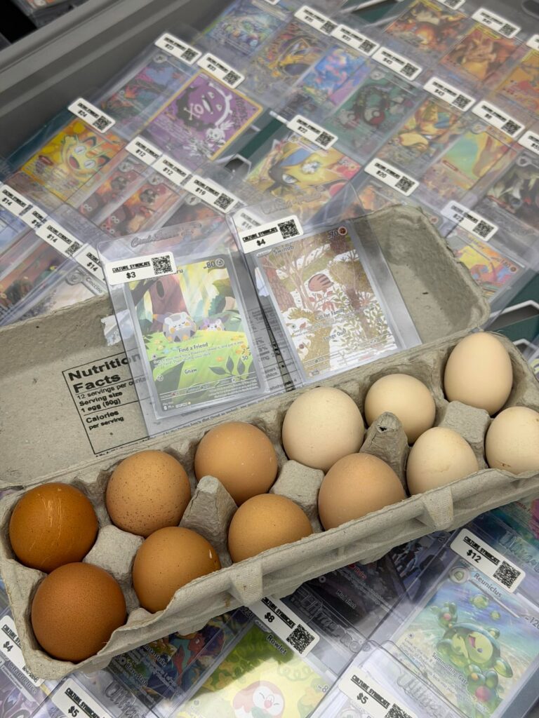 Traded some backyard farm fresh eggs for cards