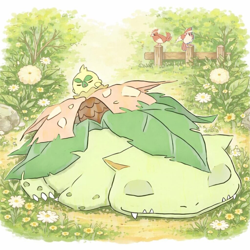 [OC] Venusar and Browt catch a summer snooze. 🍃☀️😴