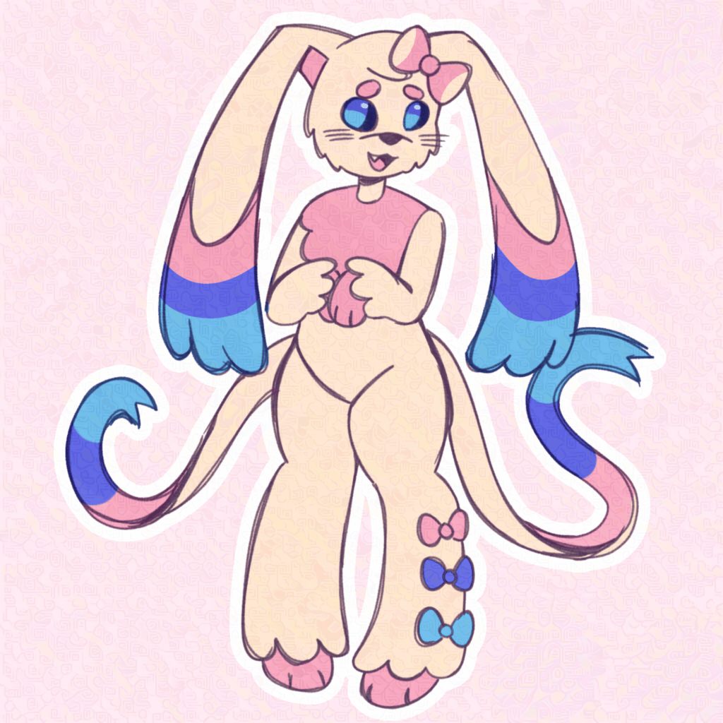 [OC] Here's a Lopunny/Sylveon fusion!! 🩷🩵