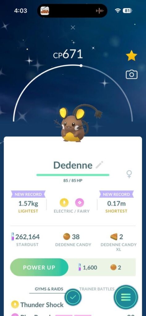 Shiny dedenne. F my chudtastic life. wasn't even 4*