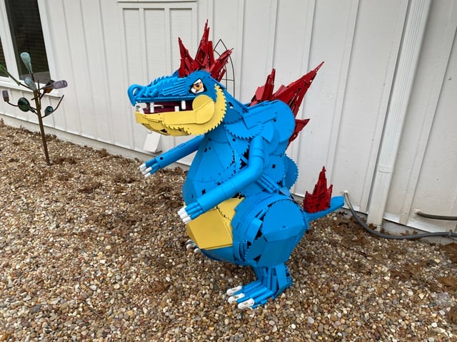 [OC] Made a "Life-Size " Metal Feraligatr. Though y'all might enjoy :)