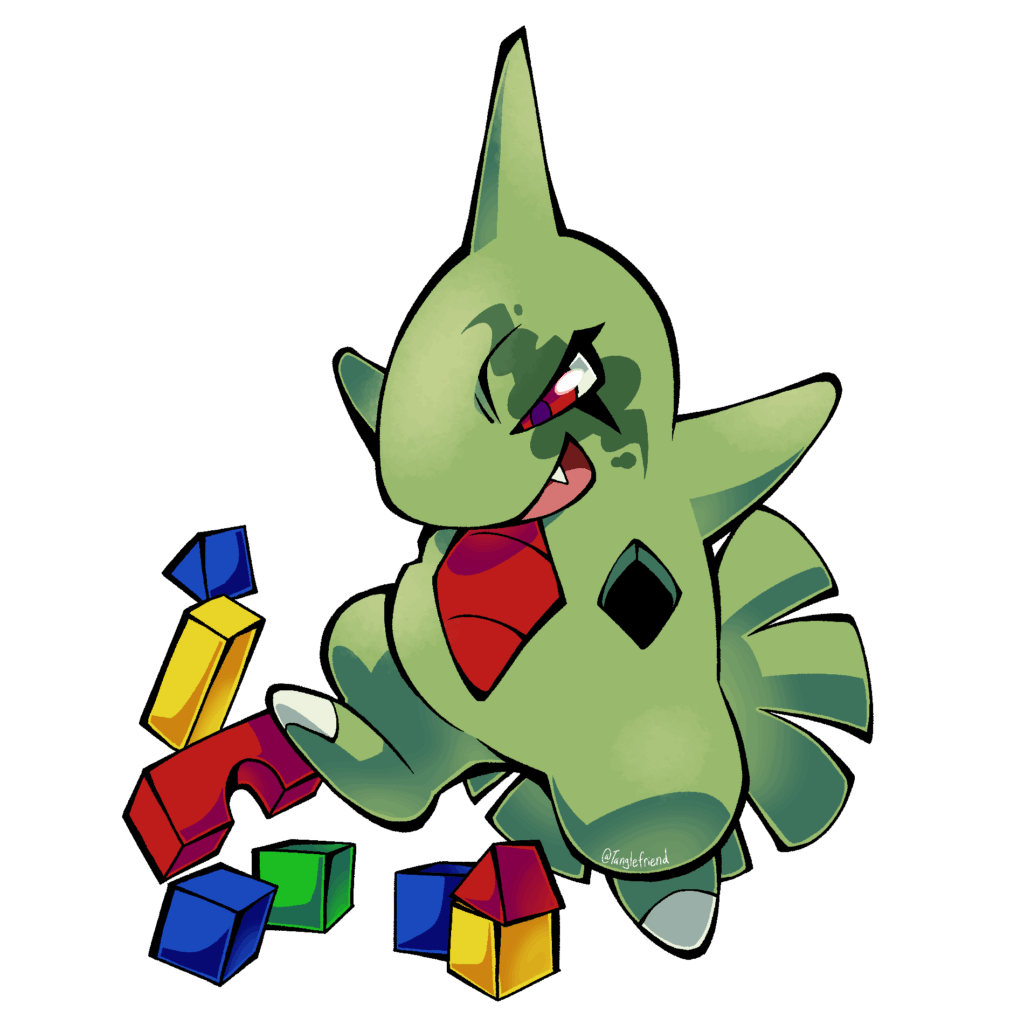 Kaiju Larvitar! Done by Tanglefriend friend.