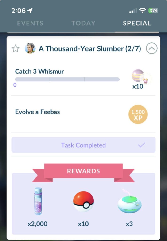 Question regarding Jirachi special research