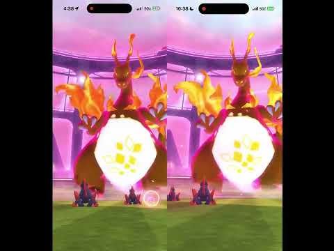 Gigantamax Charizard Duo, No 🍄, AE: 👾, Partly Cloudy, Max Helpers, AoE: Air Cutter/Dragon Claw