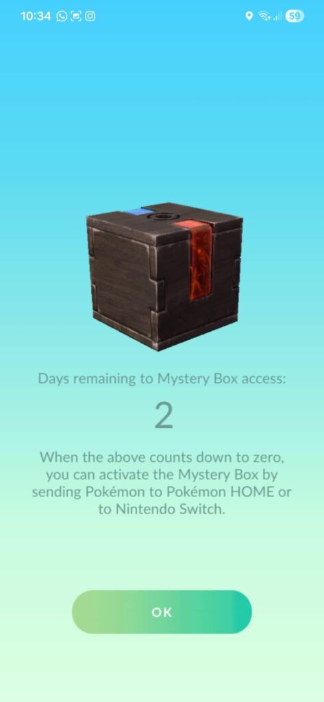 Meltan Mystery Box 2 days cooldown