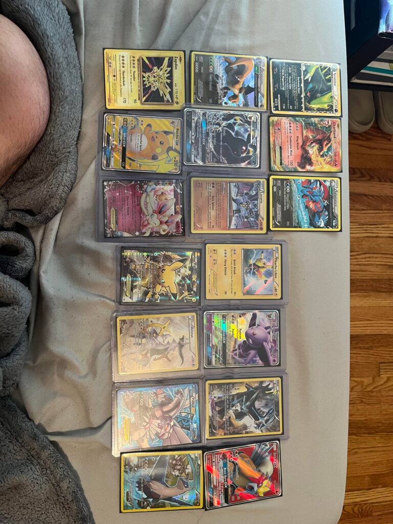 Cards from 10 years ago I found not big in card collecting anymore but my brother is astonished. They are beat up😭