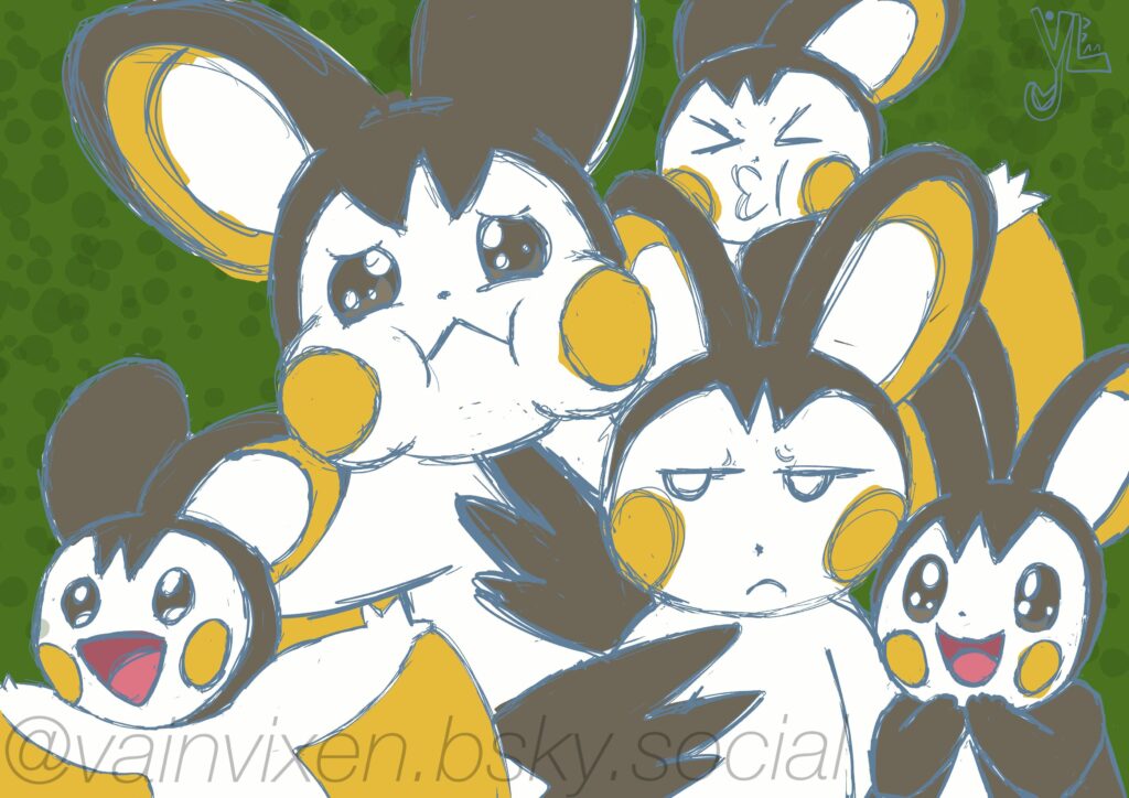 Sketch of Emogla making faces :3 ~~ Art by me @vainvixen202