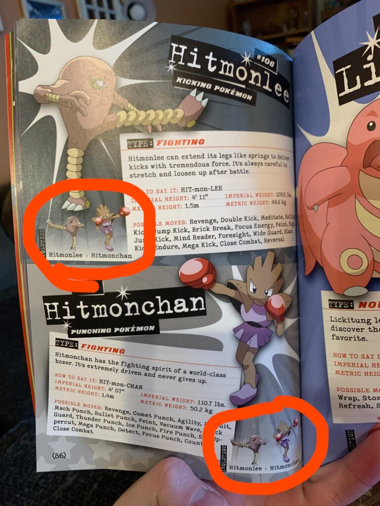 TIL that Hitmonlee evolves into Hitmonchan…