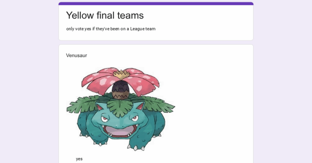 Yellow final teams
