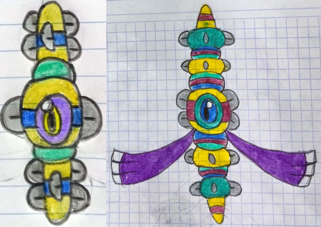 Danttle: El Pokémon Sonajero Tipo: Sonido/Hada + Rattlezord: El Pokémon Sonido Rítmico Tipo: Sonido/Hada