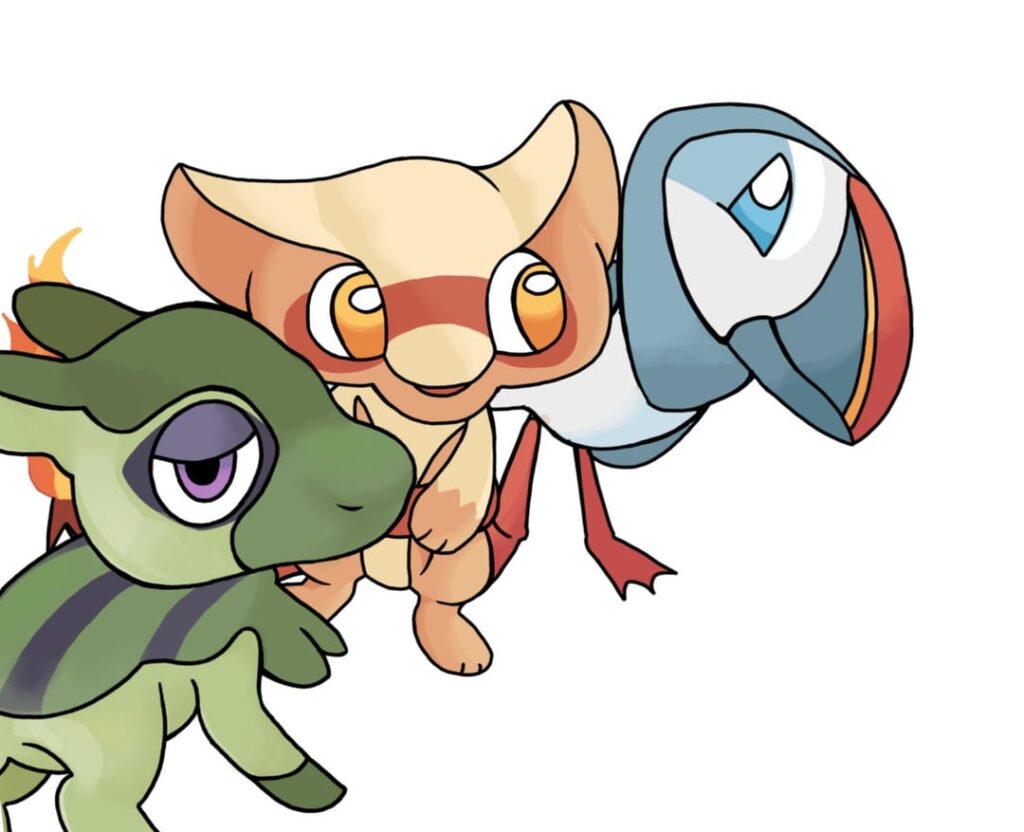 New starters for my fakemon region!