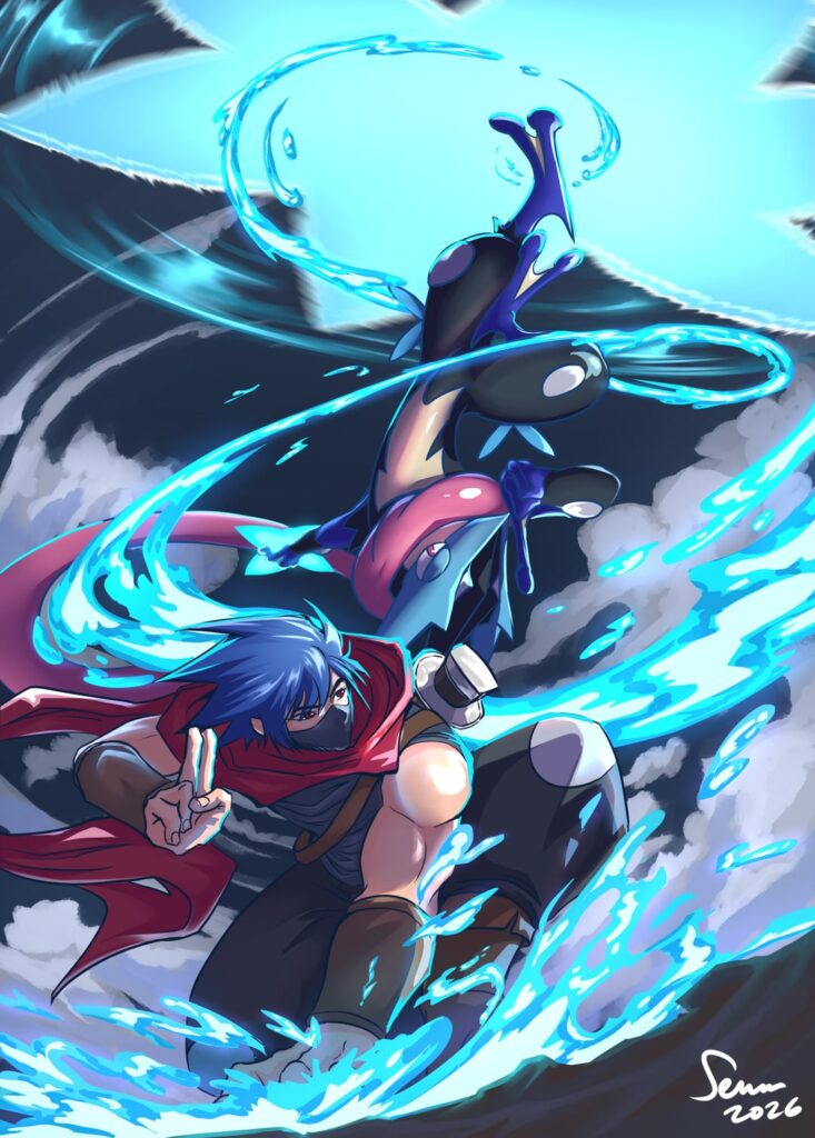 [OC] New Artwork My OC x Mega Greninja