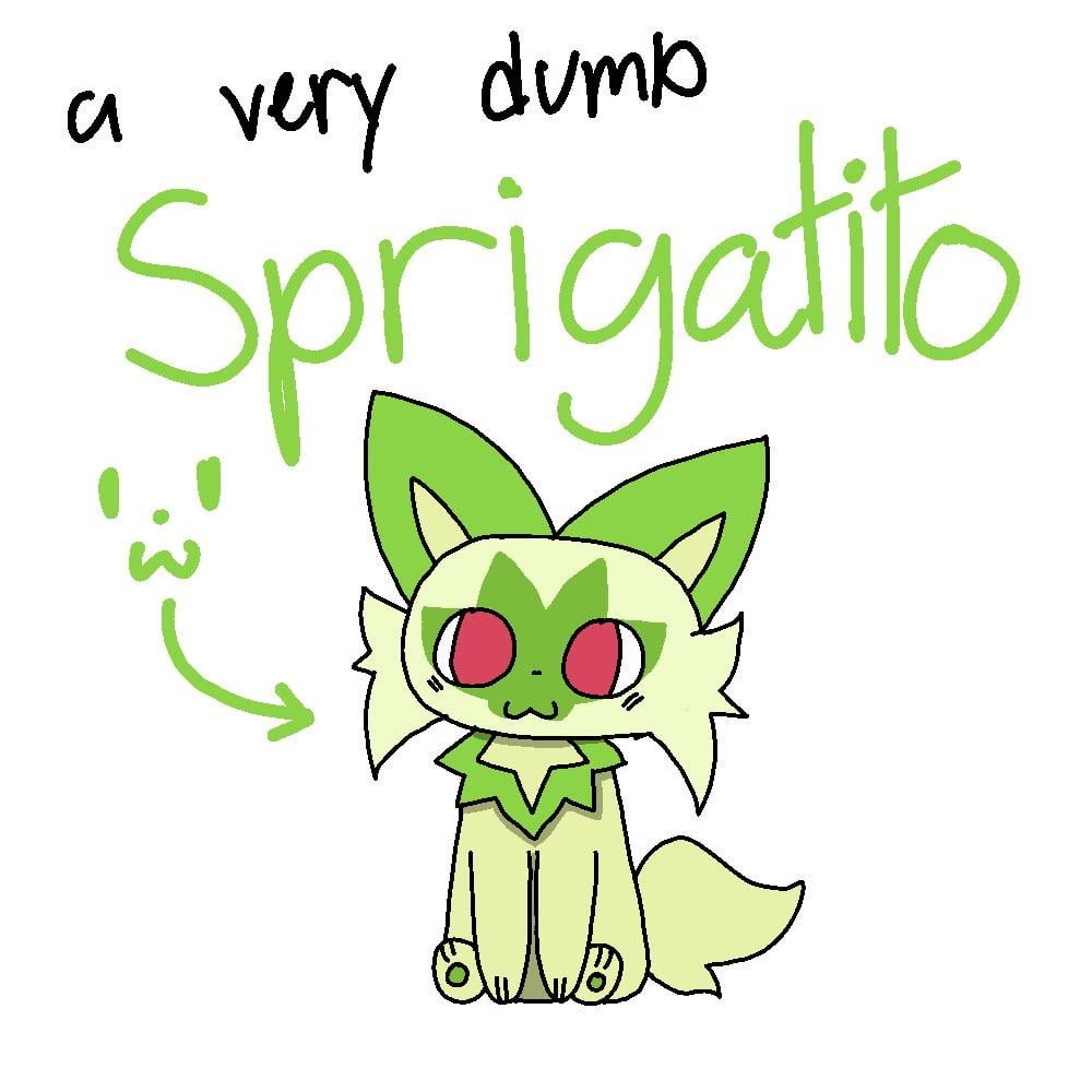 mspaint style sprigatito