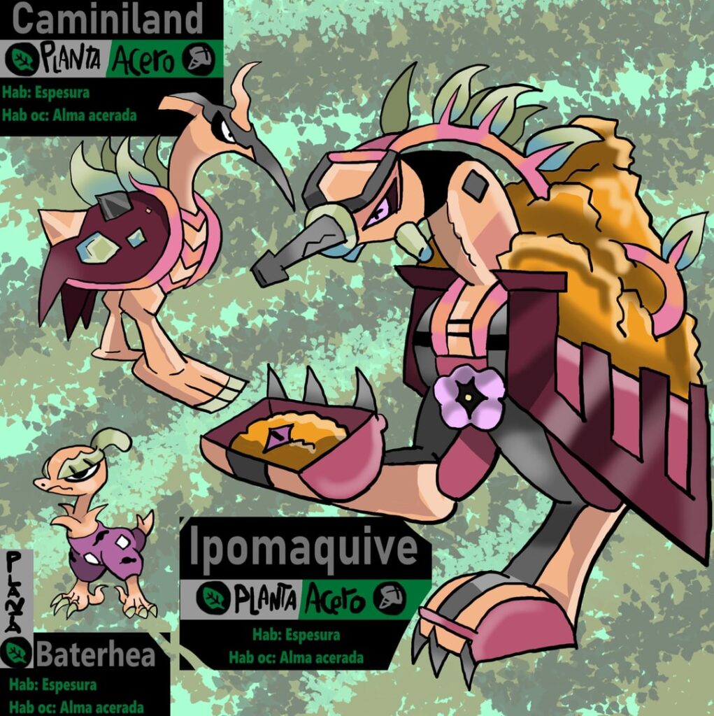 Línea evolutiva completa de mí ñandú minero :D