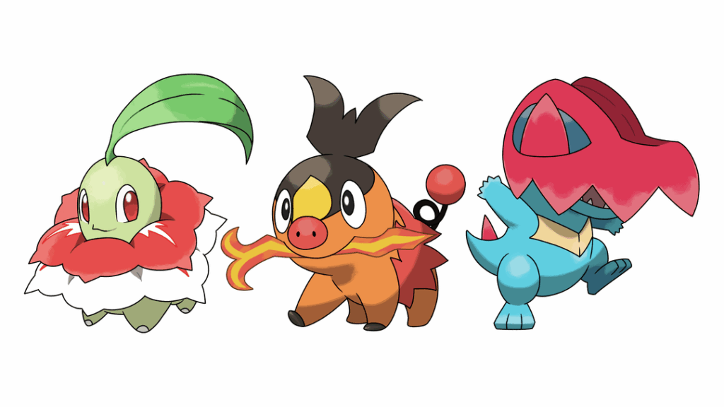 (OC) Mega Chikorita, Tepig and Totodile designs I made!