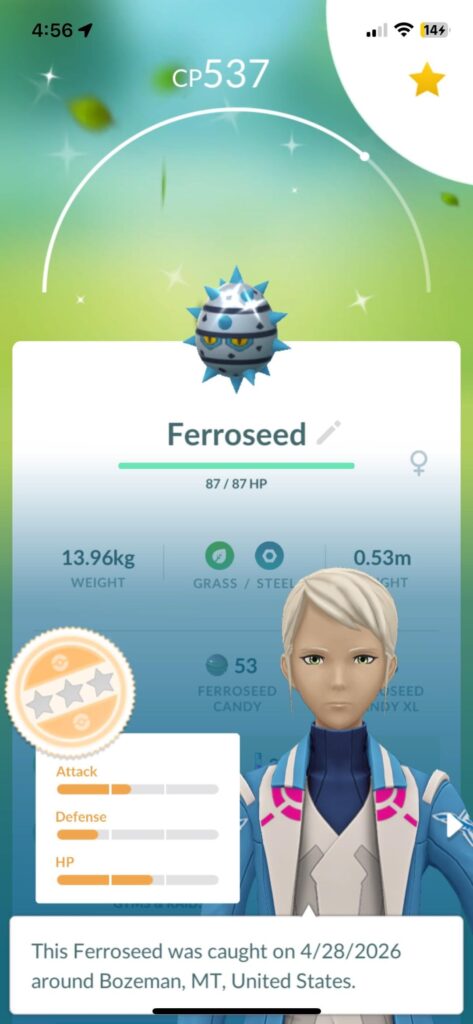 Caught 2 shiny Ferroseed
