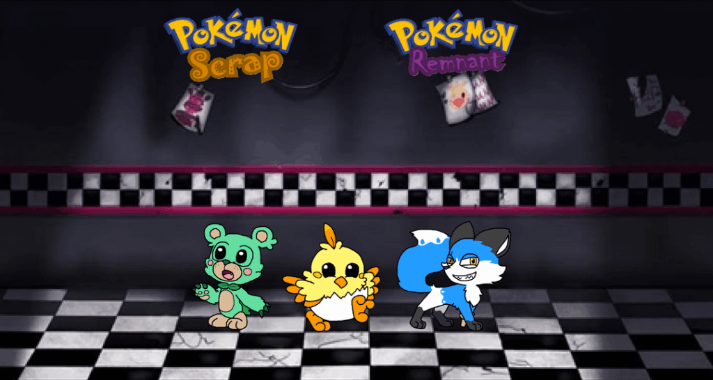 Yeah, it's me, the guy who was posting a fakedex inspired by memes... Until my old account got hacked and deleted. I'm back and I'll post it again, but I'm adding descriptions to the fakemon. Until there I'll post another one of mine inspired by Five Nights at Freddy's, why not? So Day 1 - Starters.