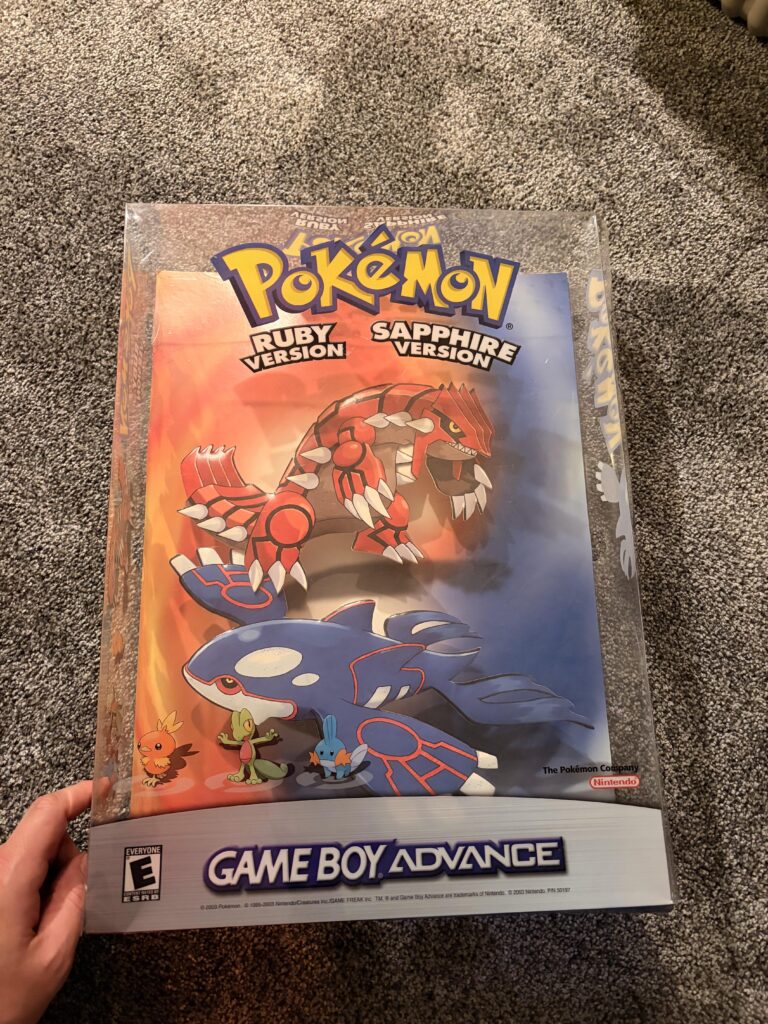 Ruby Sapphire game store display!