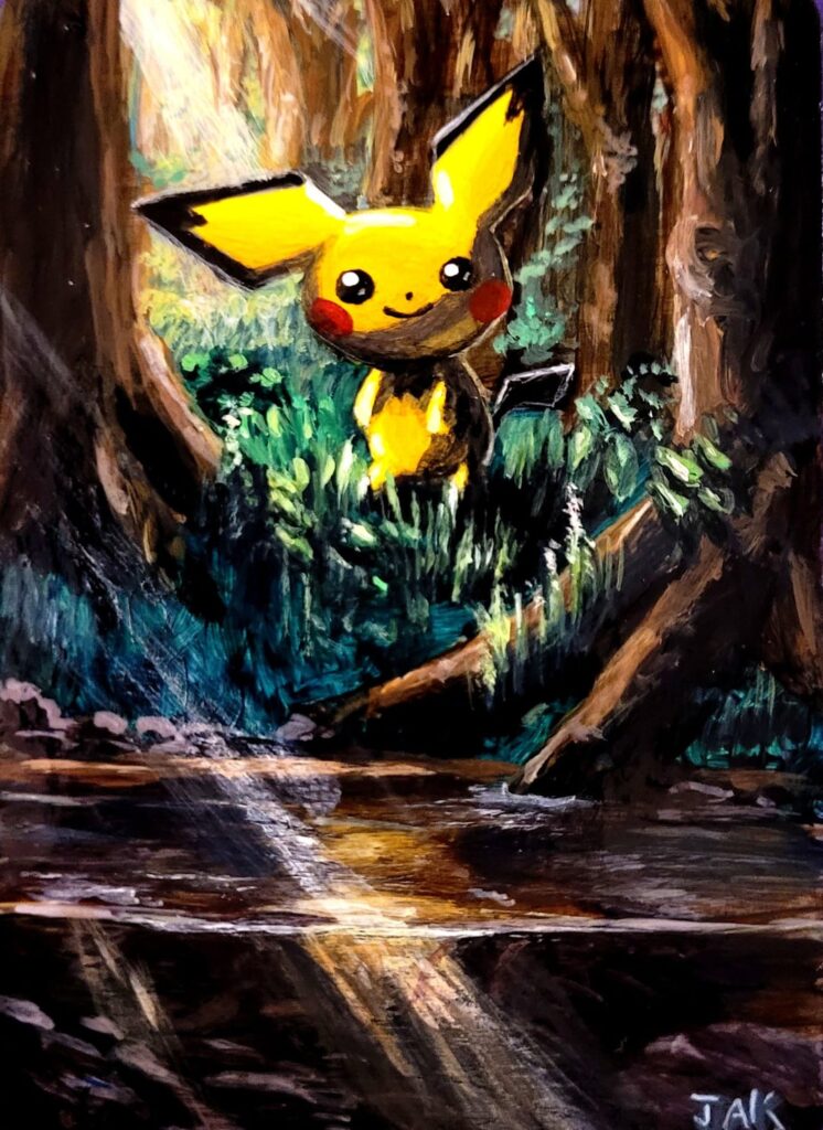 A Pichu card I painted!