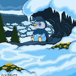 My first attempt at recreating Jiro Sasumo’s illustration rare in pixel art