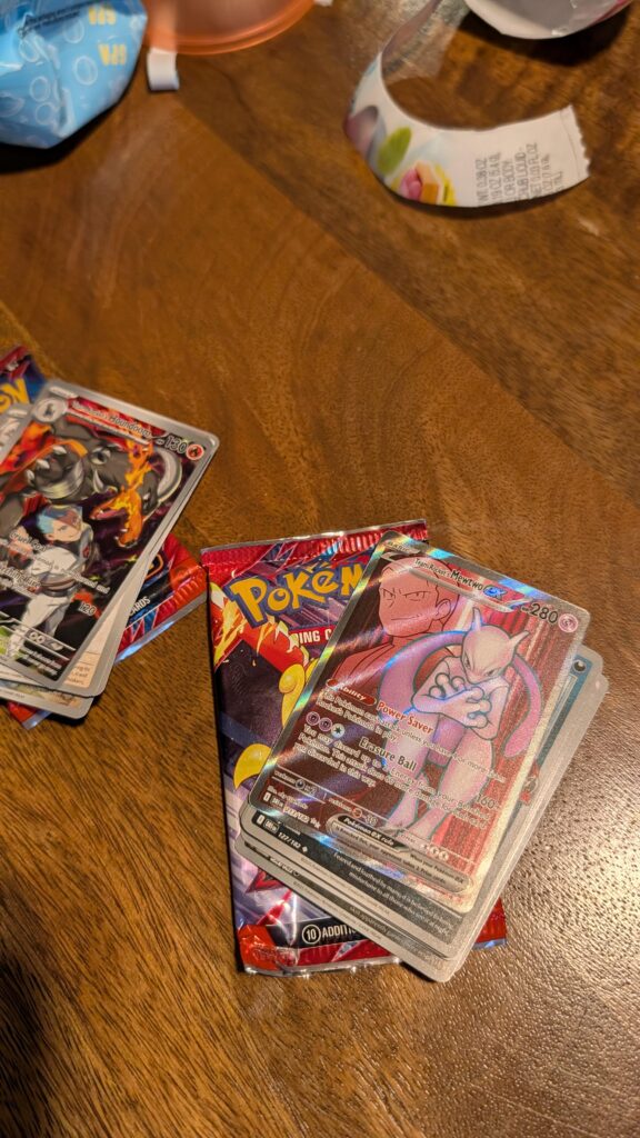 Kids each got a pack from my "stash" for Easter. Happiest father moment