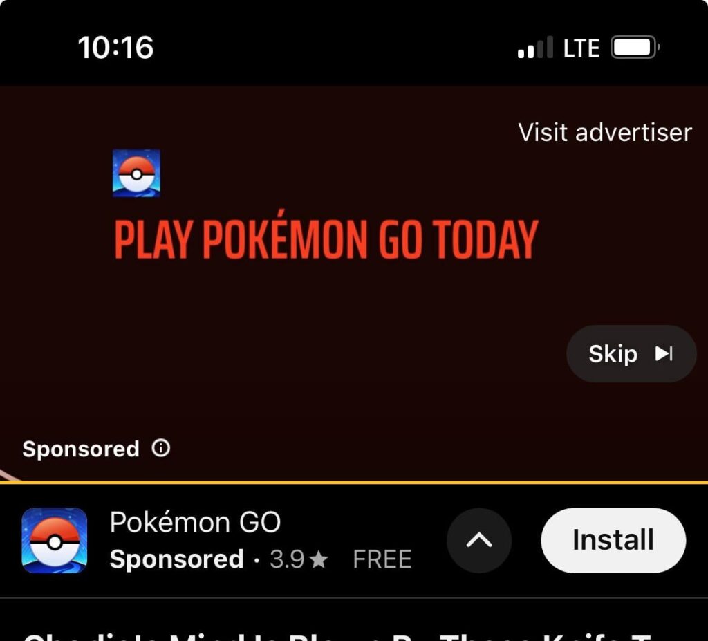 can we talk about the PoGO ads on yt?