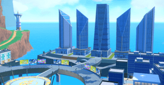 A Levincia City tower closely resembles the new WTC complex in New York