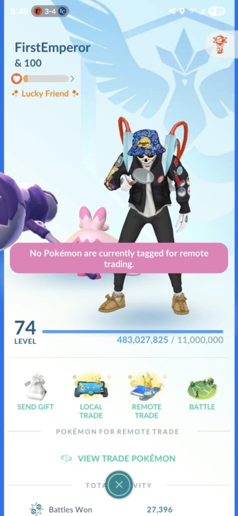 Are you in here? Lucky and remote trade, but they dont have any Pokémon tagged 😔