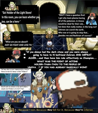 Hilbert has some questions for Ghetsis before he fights against N...