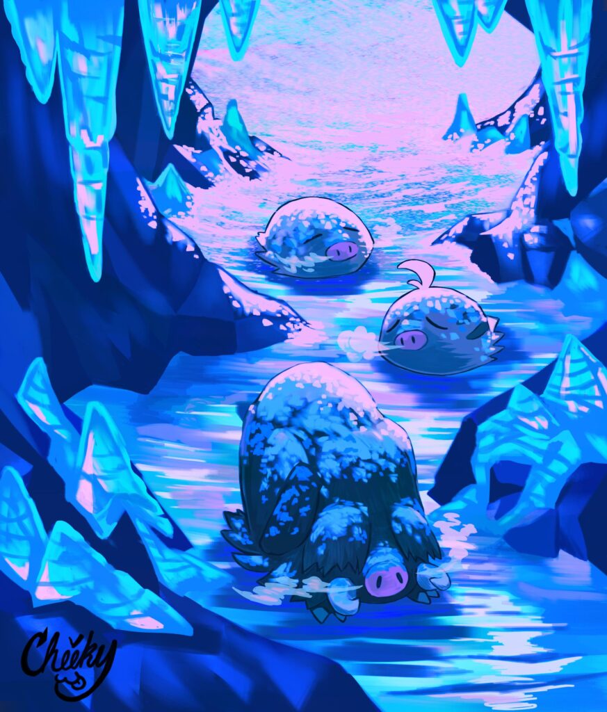 My artwork, they're taking shelter 🥶