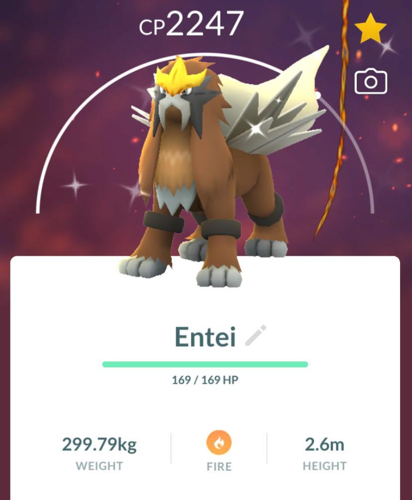 My Entei was a shiny LFG!