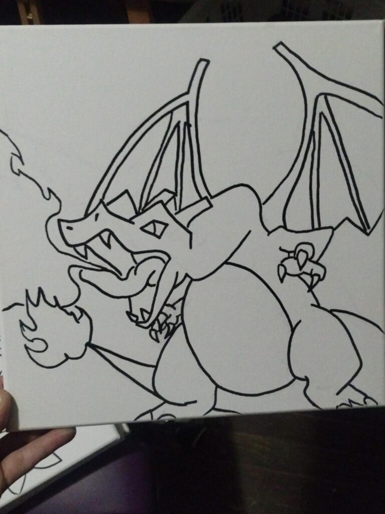 Charizard painting I'm working on hope you all like it