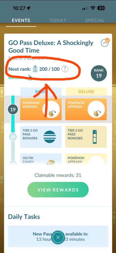 GO Pass Rank-up Stuck at 200/100