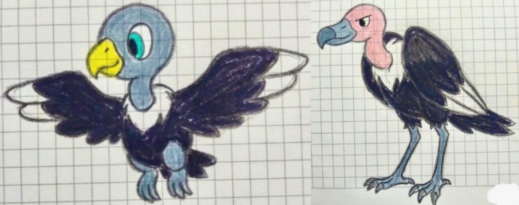 Vulturito: El Pokémon Buitre Tipo: Volador/Siniestro + Necrondor: El Pokémon Carroñero Tipo: Volador/Siniestro
