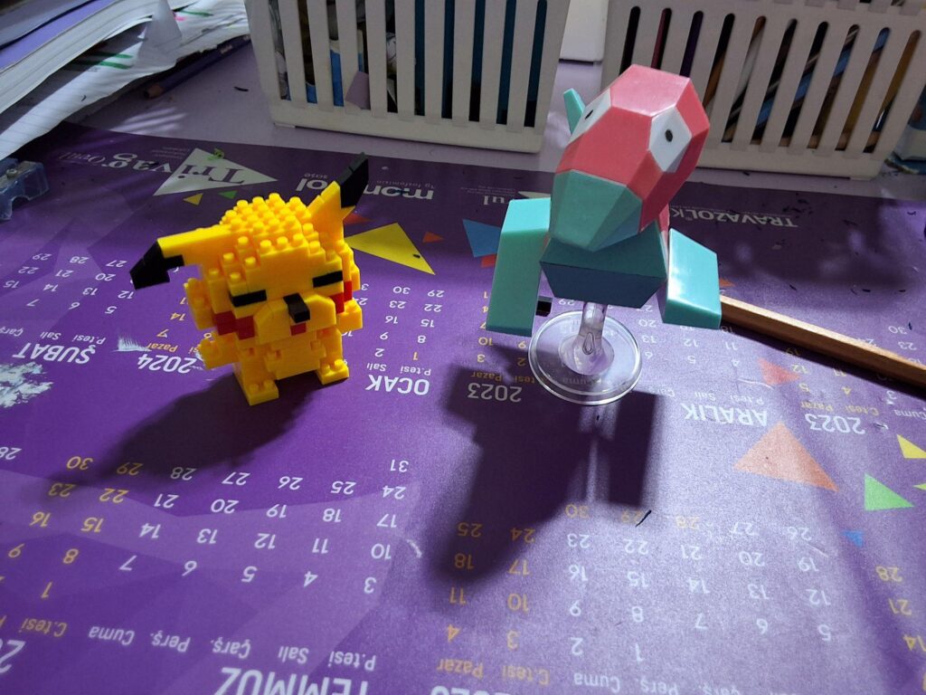 [OC] Brick Pikachu and Porygon! Not bestest of friends