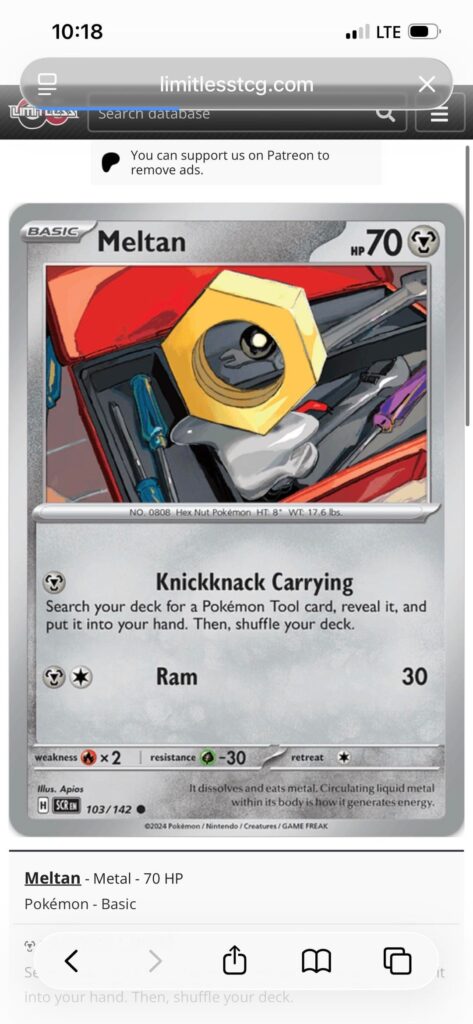 Meltan cards.