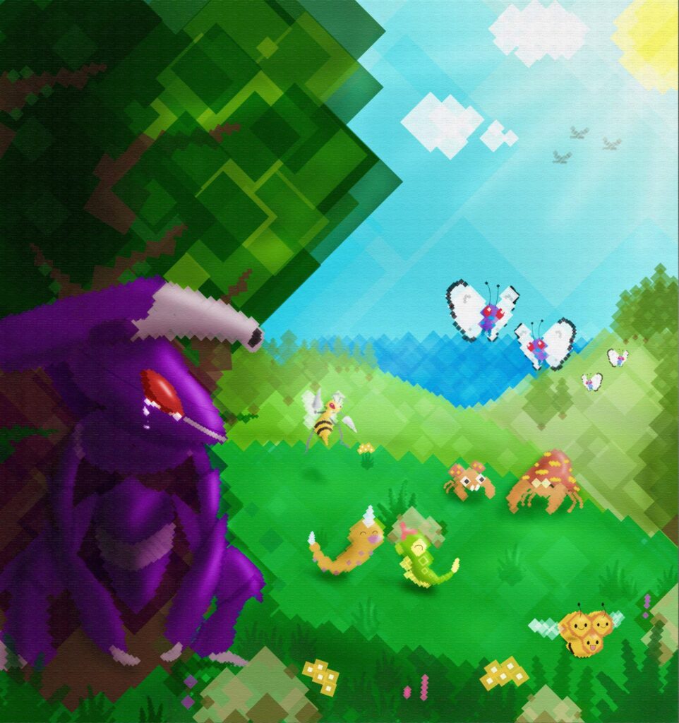 [OC] Genesect Pixel Art “not a machine”