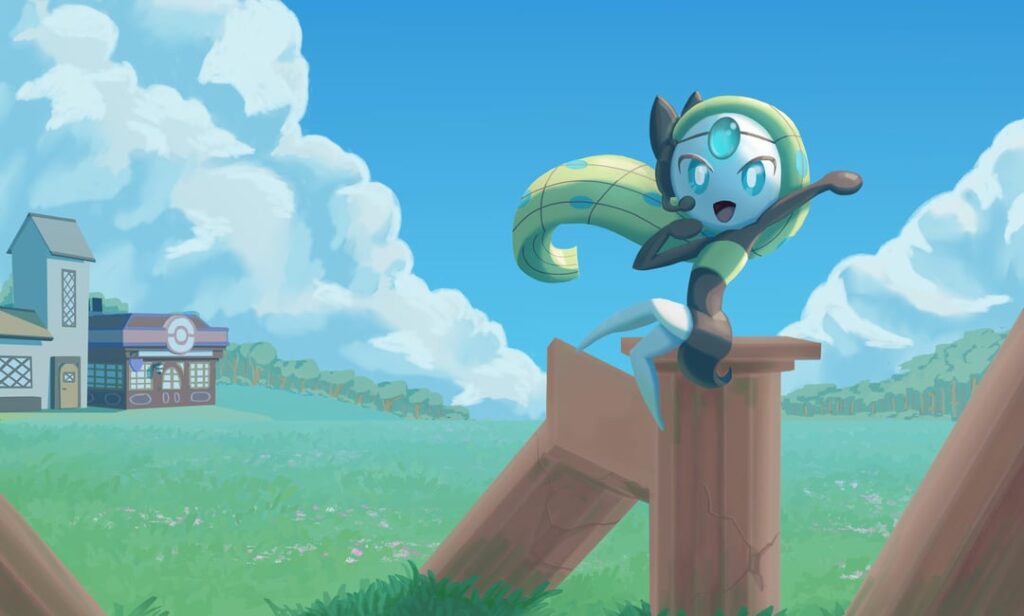 Drawing of my favourite Pokemon Meloetta🎶🎵💚