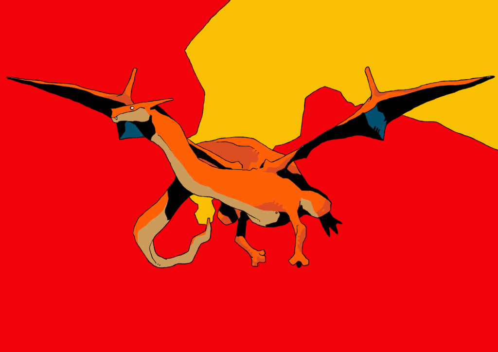 Charizard on Mike Mignola Style