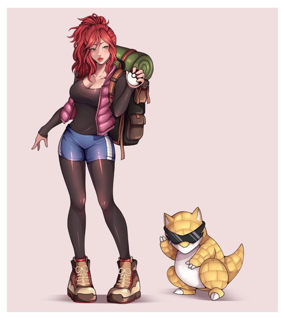 Pokémon Trainer and Companion (Commission)