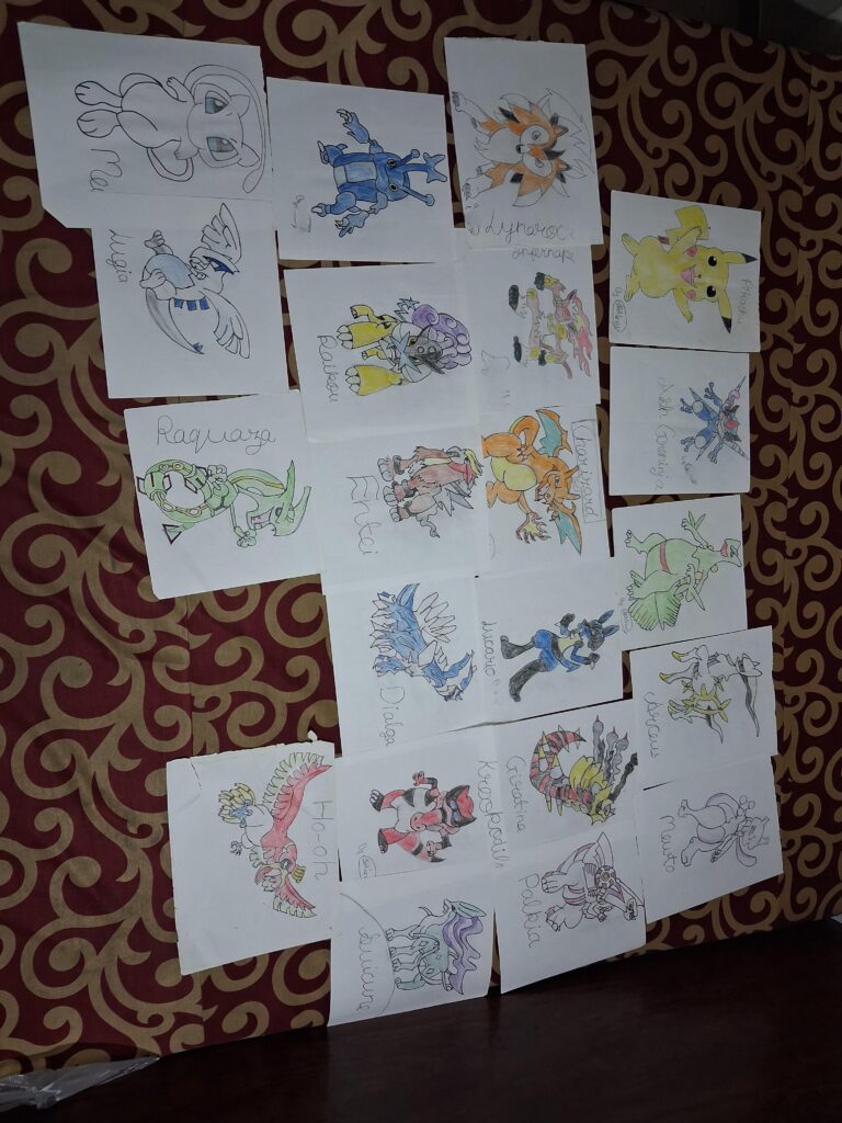 A bunch of my Amateur Pokemon Drawings , ik they are not good.