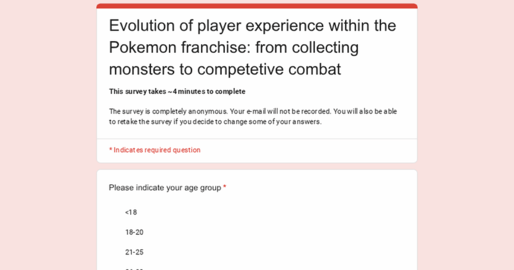 Im conducting an academic survey regarding player's experience with Pokemon games, specifically - about their PvP experiences.